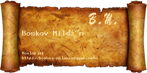 Boskov Milán névjegykártya